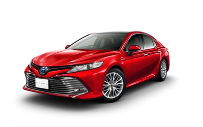 Toyota Camry, 2018, sedan, new Camry, red Camry, Japanese cars, new cars, Toyota