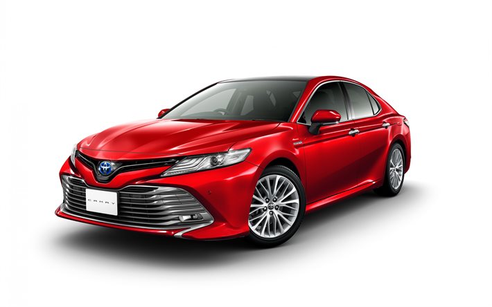 Toyota Camry, 2018, sedan, new Camry, red Camry, Japanese cars, new cars, Toyota