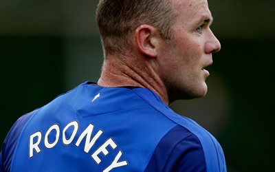 Wayne Rooney, 4k, footballers, Premier League, Everton, soccer