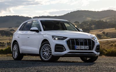 audi q5, 4k, offroad, 2023 coches, au-spec, crossovers, blanco audi q5, 2023 audi q5, los coches alemanes, audi