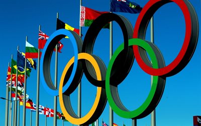les symboles olympiques, 4k, les anneaux olympiques, les jeux olympiques, le comité international olympique, le symbole des jeux olympiques