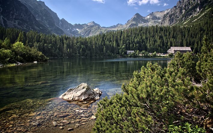 Italy, mountains, lake, summer, Alps