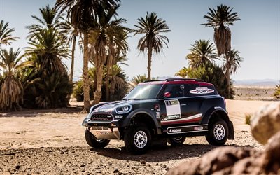 MINI John Cooper Works Rally de 2017, todo terreno, Suv, el desierto, las palmas