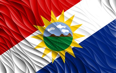4k, ヤラクイの旗, 波状の 3d フラグ, ベネズエラの州, ヤラクイの日, 3d 波, ヤラクイ, ベネズエラ