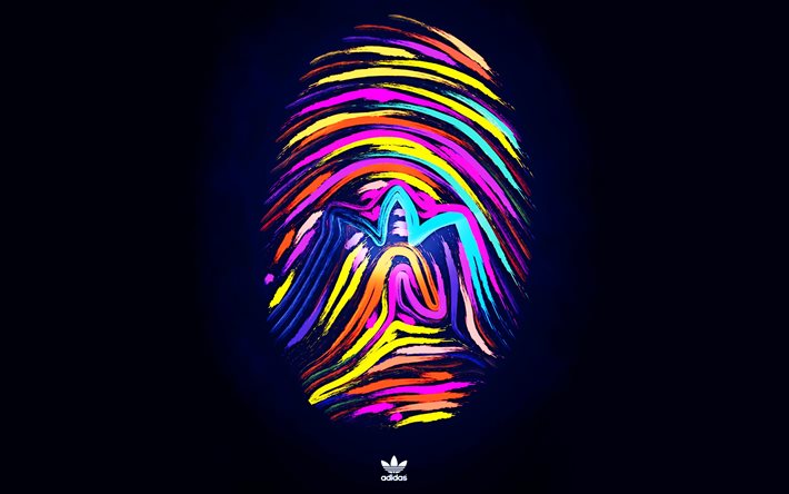 logo, creative, Adidas Basketball, fingerprint