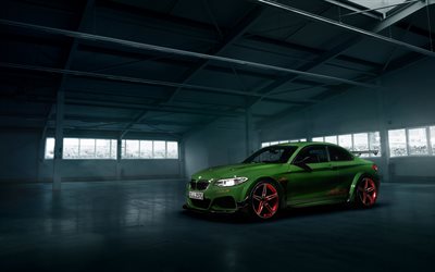 BMW 2, AC Schnitzer, Coupe, BMW, F22, 2015, green, red wheels, tuning