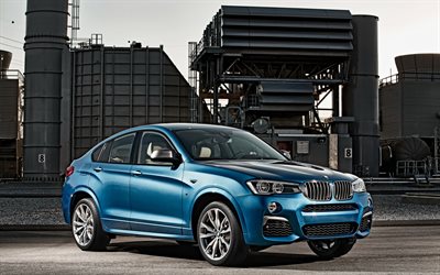 BMW X4, M40i, 2015, mavi, geçitler, yeni arabalar