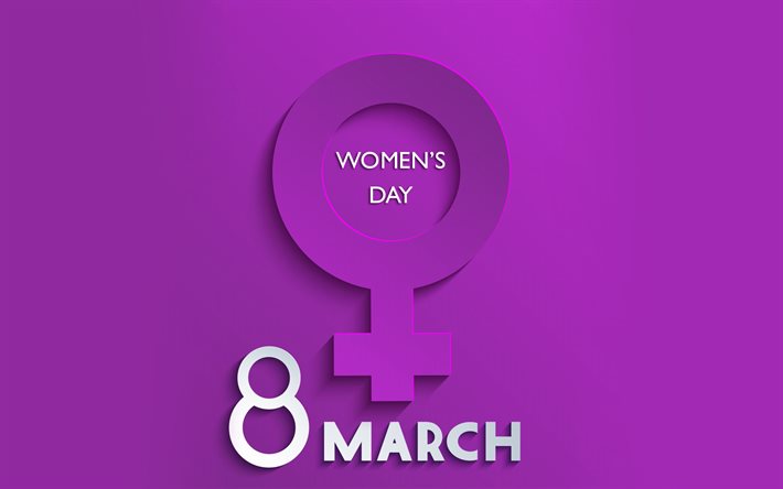 8 de março, criativo, dia internacional da mulher, fundo roxo