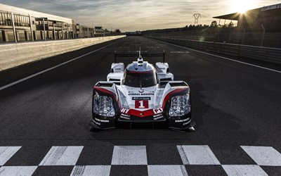Porsche 919 Hybrid, 2017, Racing car, racing track, Le Mans, 1-N, Porsche