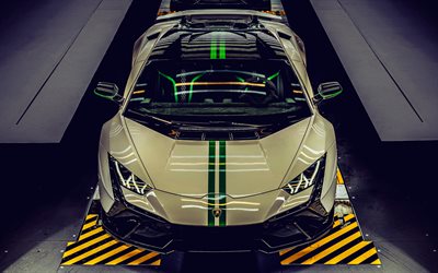 Lamborghini Huracan, 4k, tuning, 2022 cars, supercars, White Lamborghini Huracan, HDR, italian cars, Lamborghini
