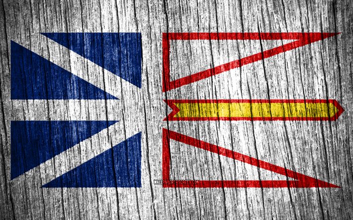 4k, 뉴펀들랜드와 래브라도의 국기, 뉴펀들랜드와 래브라도의 날, 캐나다 지방, 나무 질감 깃발, 뉴펀들랜드와 래브라도 국기, 뉴펀들랜드와 래브라도, 캐나다