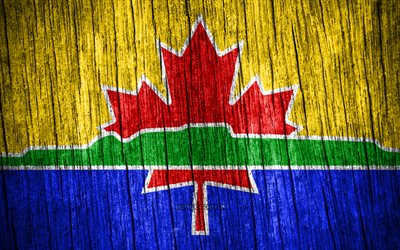 4k, علم خليج الرعد, يوم الرعد باي, المدن الكندية, أعلام خشبية الملمس, مدن كندا, الرعد خليج, كندا