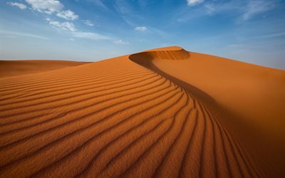 deserto, sera, duna di sabbia, sabbia, tramonto, dune, onde di sabbia, tramonto nel deserto, africa