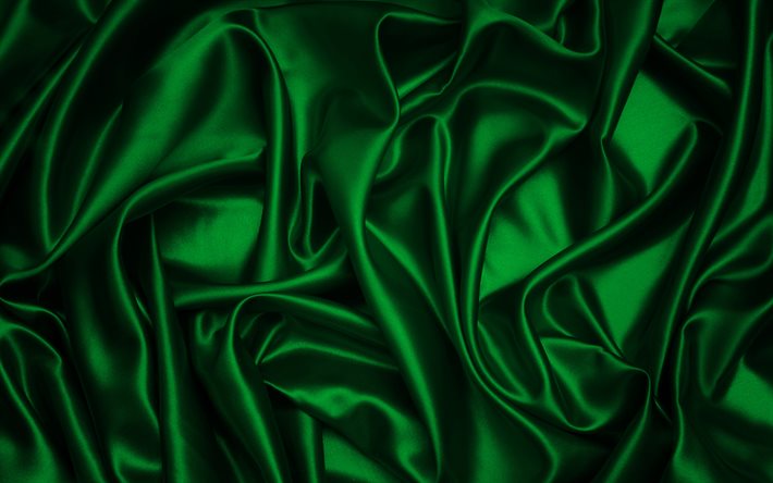 4k, 녹색 실크 질감, 녹색 실크 배경, 실크 질감, 녹색 패브릭 웨이브 텍스처, 녹색 패브릭 질감, 패브릭 웨이브 배경