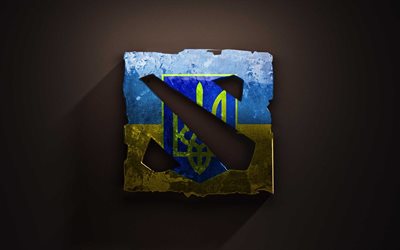 creativo, de color azul y amarillo de la bandera, logotipo, dota 2, la bandera de ucrania
