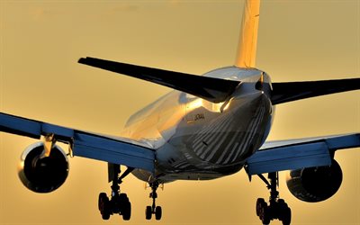 b-777, boeing, landung, passagier, flugzeug, der boeing 777
