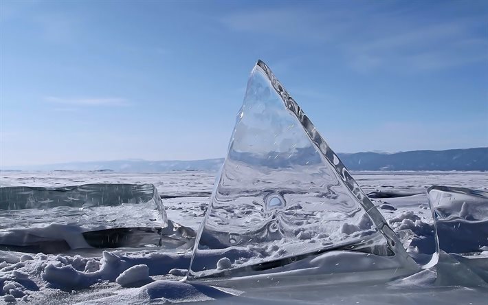 le lac baïkal, d'hiver, de la sibérie, de la glace, de la glace pure, de l'eau