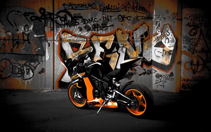 rc8 ?, ktm, sportcykel, graffiti