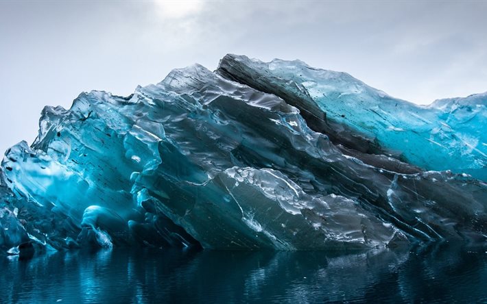 iceberg, antártica, o oceano, gelo
