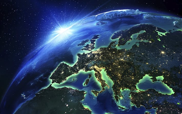 Download wallpapers europe, space, the continent for desktop free