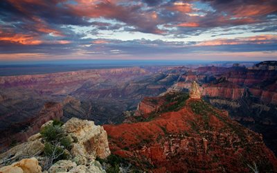 arizona, états-unis, la vallée, le rock, le canyon, le grand canyon
