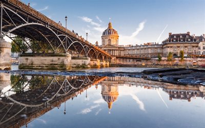 le soir, le pont des arts, de foin, de paris, de la france, les sites touristiques de paris