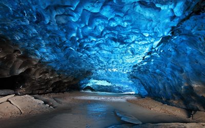 alaska, il ghiacciaio mendenhall, usa, ghiaccio, grotta, grotte di ghiaccio