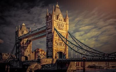 lontoo, tower bridge, iso-britannia, nähtävyyksiä