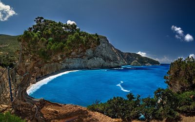 mar, costa, rocha, a praia, porto katsiki, lefkada, grécia, mar ioniano, mar ioanian