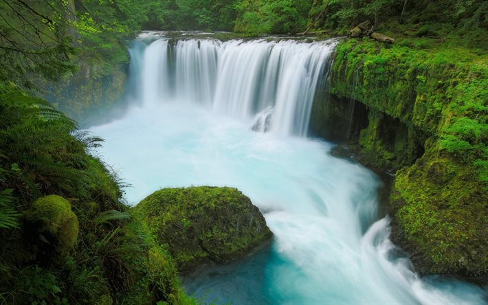 washington, usa, river, waterfall, stream, spray, beautiful waterfall, colombia