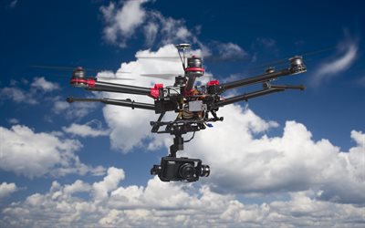 drone, quadrocopter, volando mashines