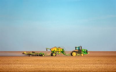 tractor, sowing, harvesting, field