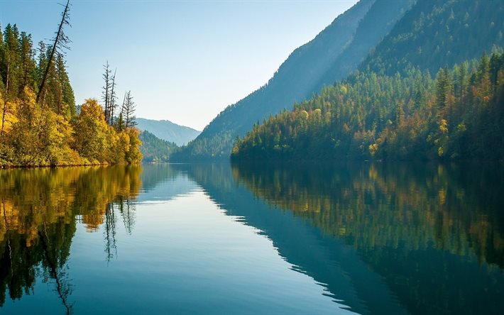 صدى البحيرة, كندا, كولومبيا البريطانية, الطبيعة, الجبل الدينية, الجبل, بحيرة eco, بحيرة جميلة, monashee الجبال