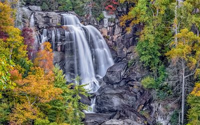 stones, autumn, waterfall, rock, private