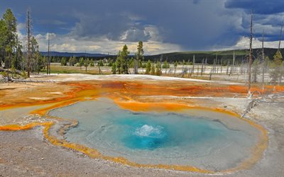 clouds, geyser, the rain, usa, pictures of geysers