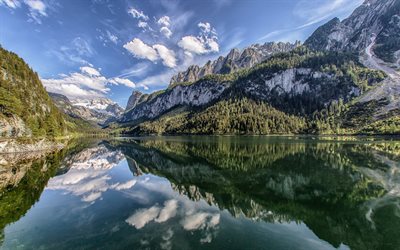 Alpler, Avusturya, gosau Gölü, rock, dağlar, göl, dağ manzara