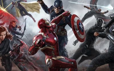 En 2016, le film, la guerre civile, captain america, first avenger