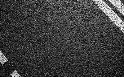 el asfalto, la textura de asfalto, de marcas viales