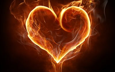 cuore, fumo, vognyana cuore, il fuoco, l'ardente cuore, dim, di cuore