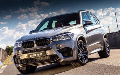 BMW X5M, F85, 2016, SUVs, luxury cars, silver x5