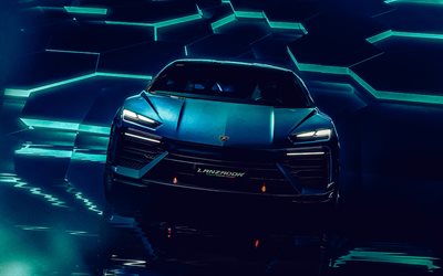 Lamborghini Lanzador, 4k, front view, 2024 cars, electric cars, HDR, 2023 Lamborghini Lanzador, italian cars, Lamborghini
