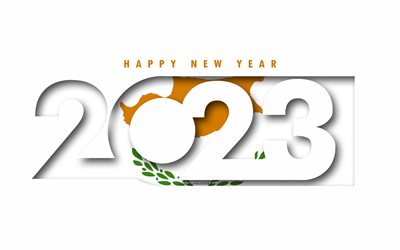 Happy New Year 2023 Cyprus, white background, Cyprus, minimal art, 2023 Cyprus concepts, Cyprus 2023, 2023 Cyprus background, 2023 Happy New Year Cyprus