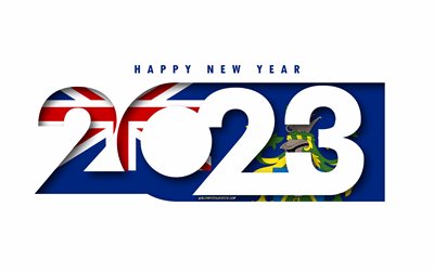 Happy New Year 2023 Pitcairn Islands, white background, Pitcairn Islands, minimal art, 2023 Pitcairn Islands concepts, Pitcairn Islands 2023, 2023 Pitcairn Islands background, 2023 Happy New Year Pitcairn Islands
