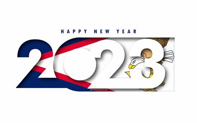 felice anno nuovo 2023 samoa americane, sfondo bianco, samoa americane, arte minima, concetti delle samoa americane del 2023, samoa americane 2023, sfondo delle samoa americane del 2023, 2023 felice anno nuovo samoa americane