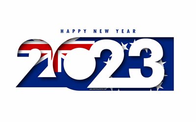 2023년 새해 복 많이 받으세요 쿡 제도, 흰 배경, 쿡 제도, 최소한의 예술, 2023 쿡 제도 개념, 쿡 제도 2023, 2023 쿡 제도 배경, 2023 새해 복 많이 받으세요 쿡 제도