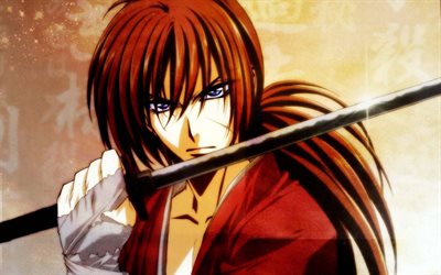 Rurouni Kenshin, sword, characters, Himura Kenshin