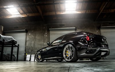 Ferrari FF, 2015, siyah Ferrari, spor coupe, spor araba