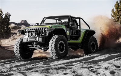 Jeep Trailstorm, Concept, 2016, off-road, riding over the sand, SUV