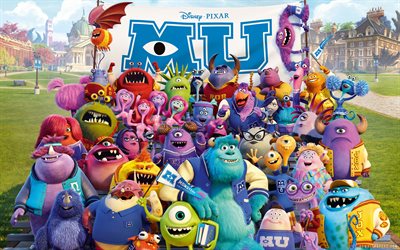 Monsters University, 3d, Animation, Pixar, Disney