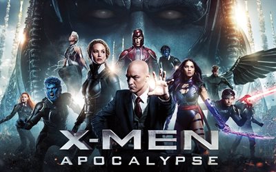 x-men apocalypse, affisch, 2016, fantastisk, james mcavoy, michael fassbender, jennifer lawrence